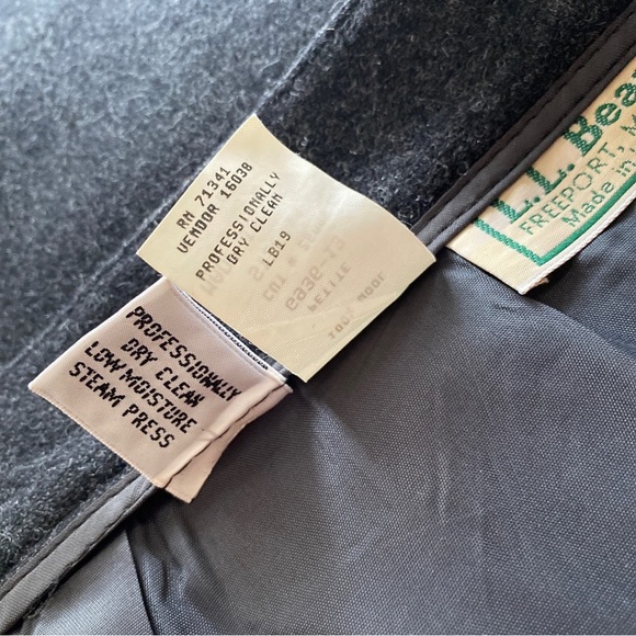 Vintage L.L. Bean Wool Wrap Skirt 31” Charcoal Gray Unisex Winter Grunge Goth 14 - Picture 4 of 7